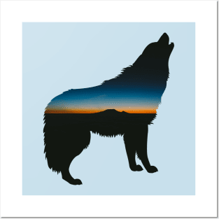 Night Sky Wolf Posters and Art